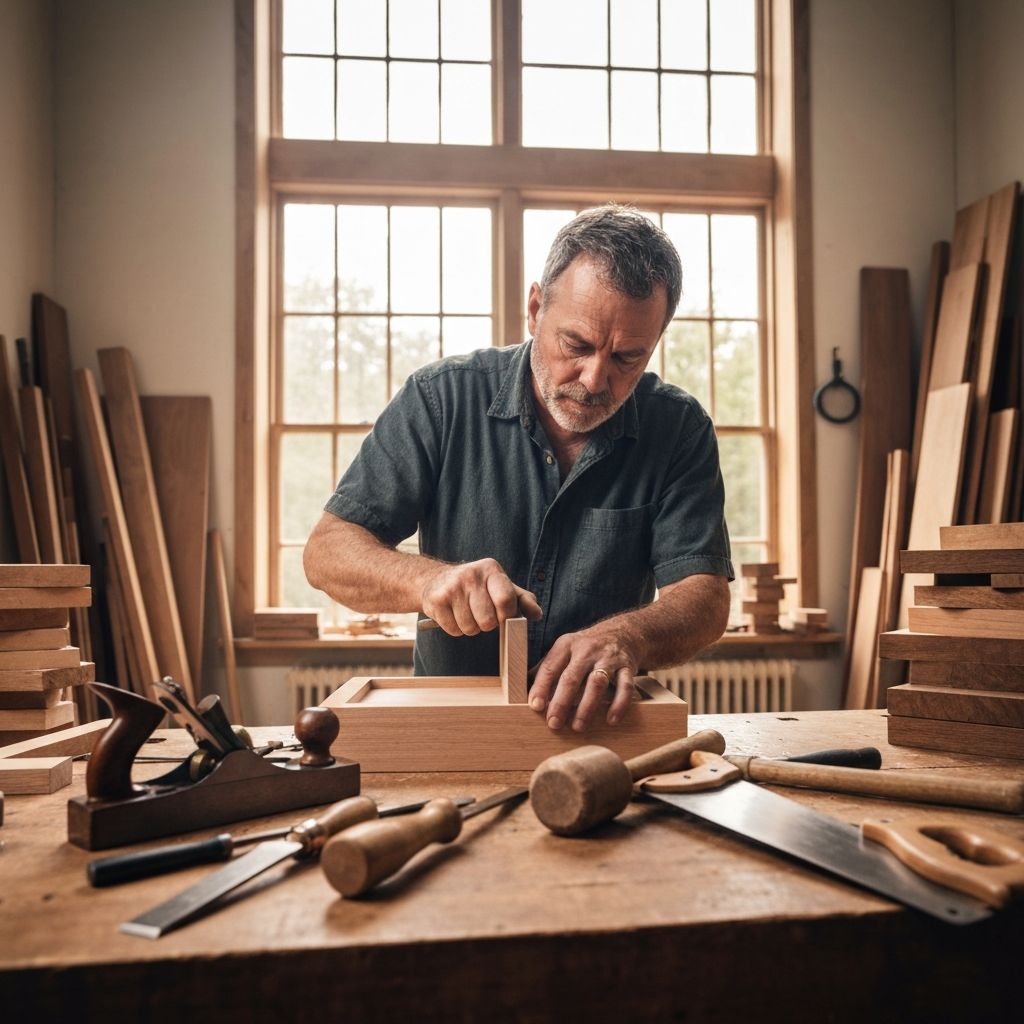 Hopwood Joinery craftsman working on custom furniture