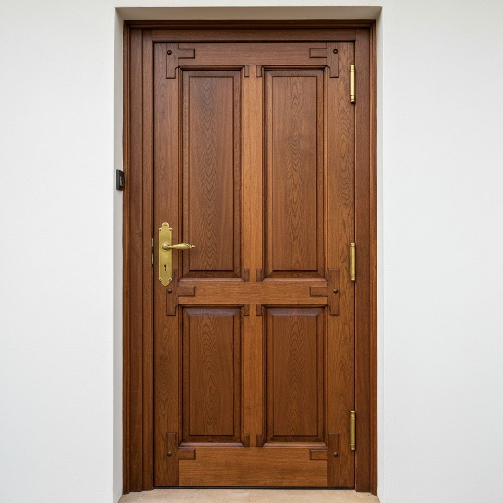 Handcrafted timber door